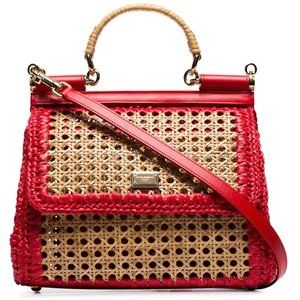 NEW DOLCE & GABBANA Sicily Raffia Wicker Straw Bag